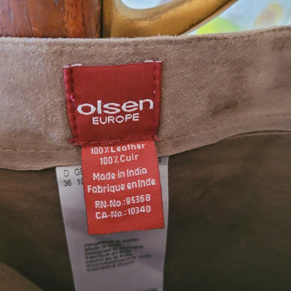 Olsen Europe Suede Wrap Skirt US 4 - Picture 2 of 10